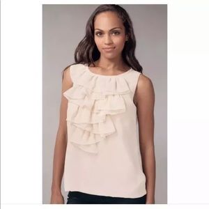 CAbi #643 Le Femme Champagne Ruffle Shell Blouse